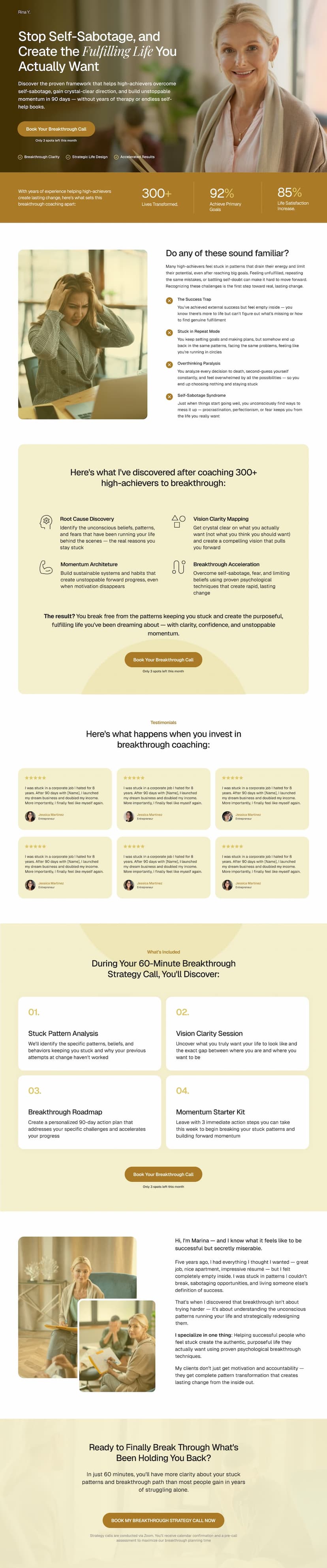Service Provider Landing Page - Contact form focused